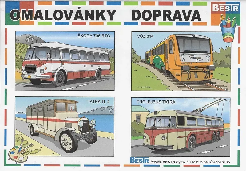 Omaľovánky Bestr A5 Doprava